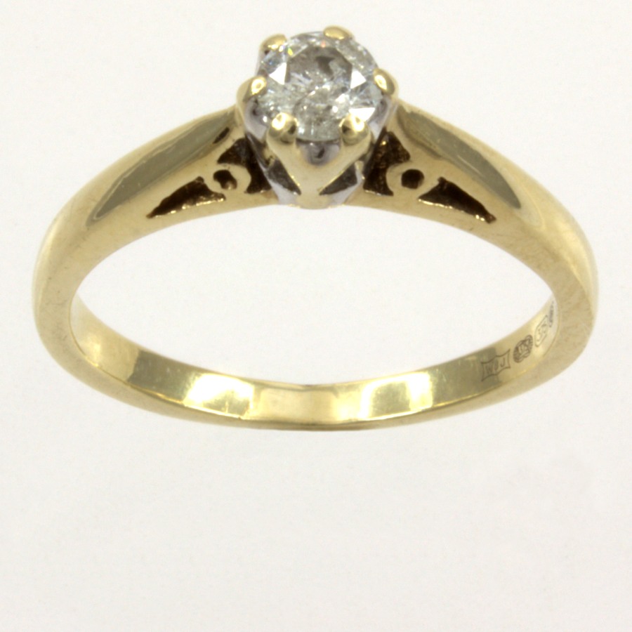 9ct gold Diamond25pt Solitaire Ring size K½